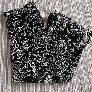 Rachel Zoe Black and Cream Abstract Print Pants